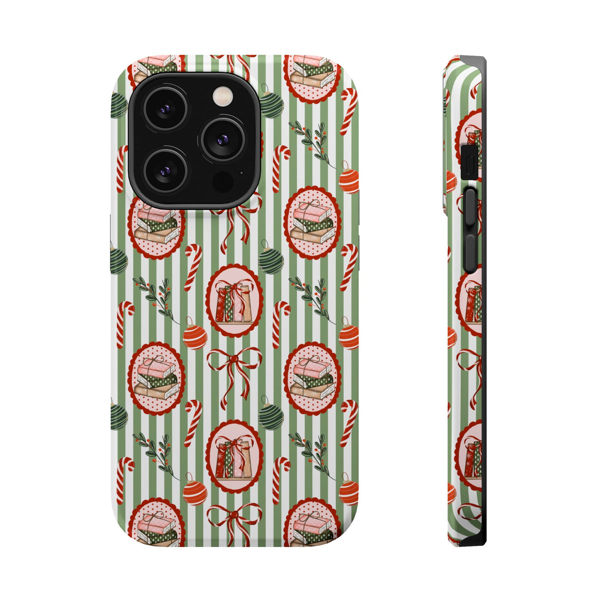 Books, Bows & Candy Canes Magnetic Impact-Resistant Phone Case