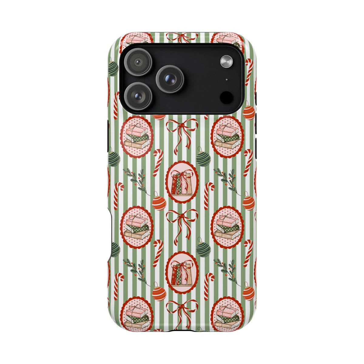 Books, Bows & Candy Canes Magnetic Impact-Resistant Phone Case