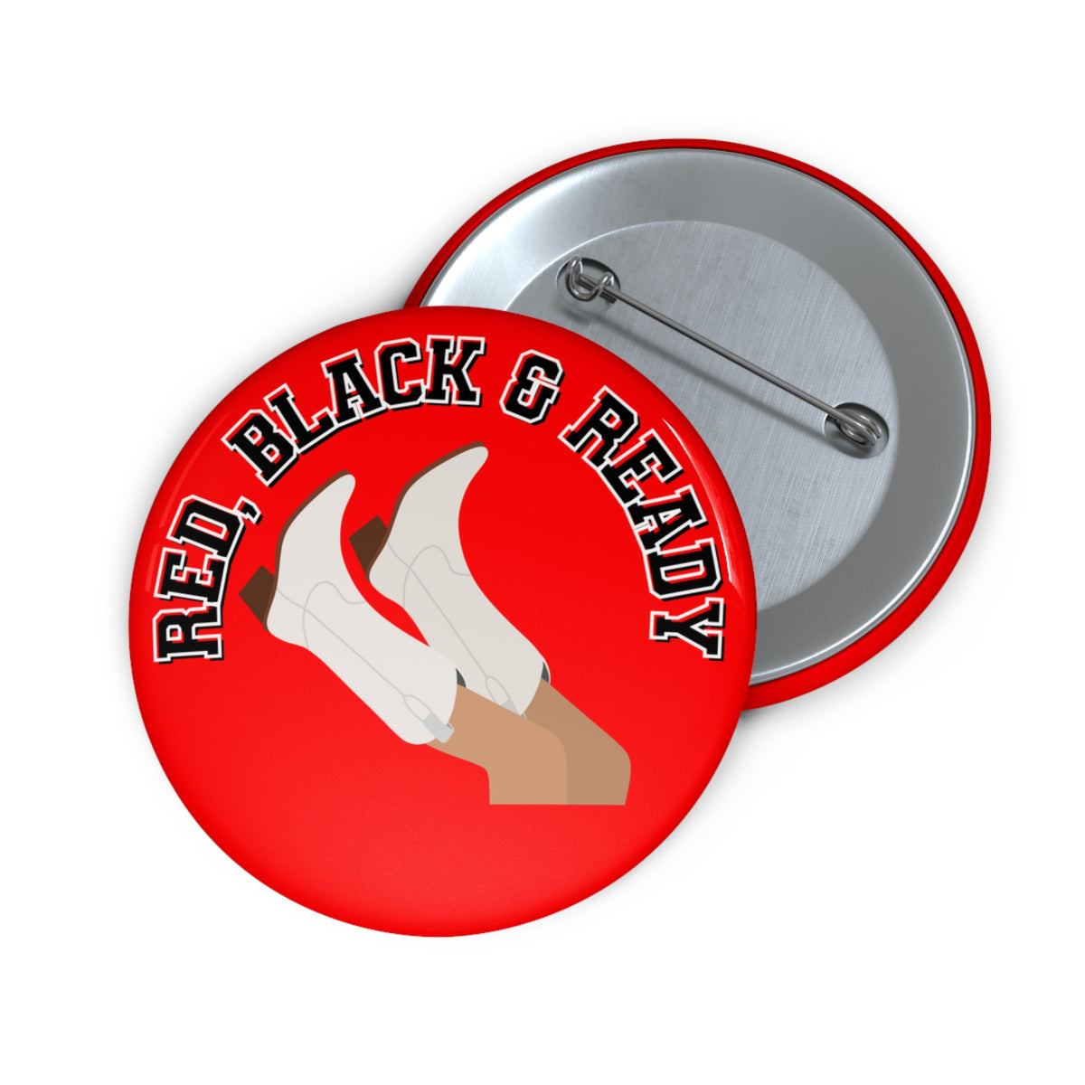 Red, Black & Ready Boots Button