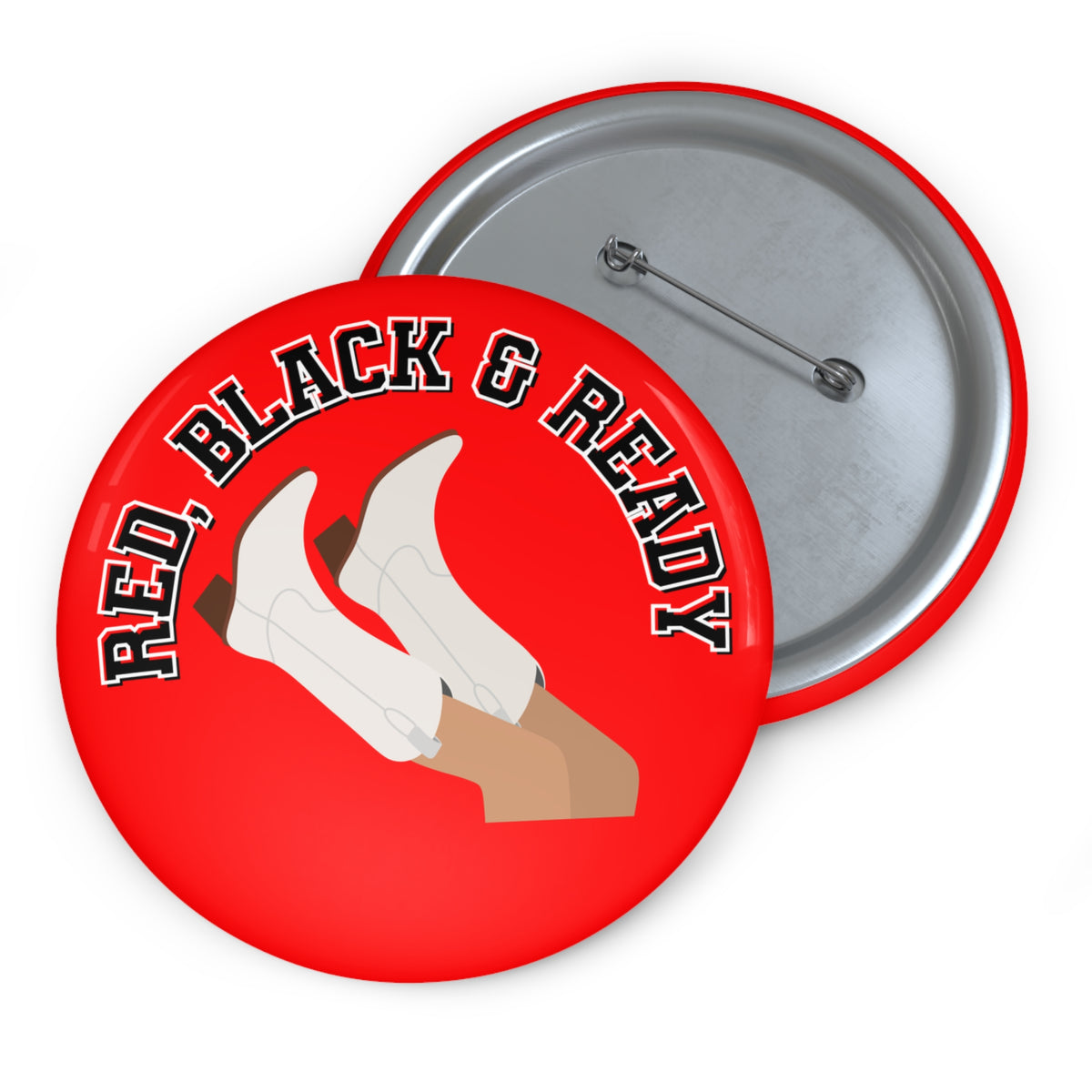 Red, Black & Ready Boots Button