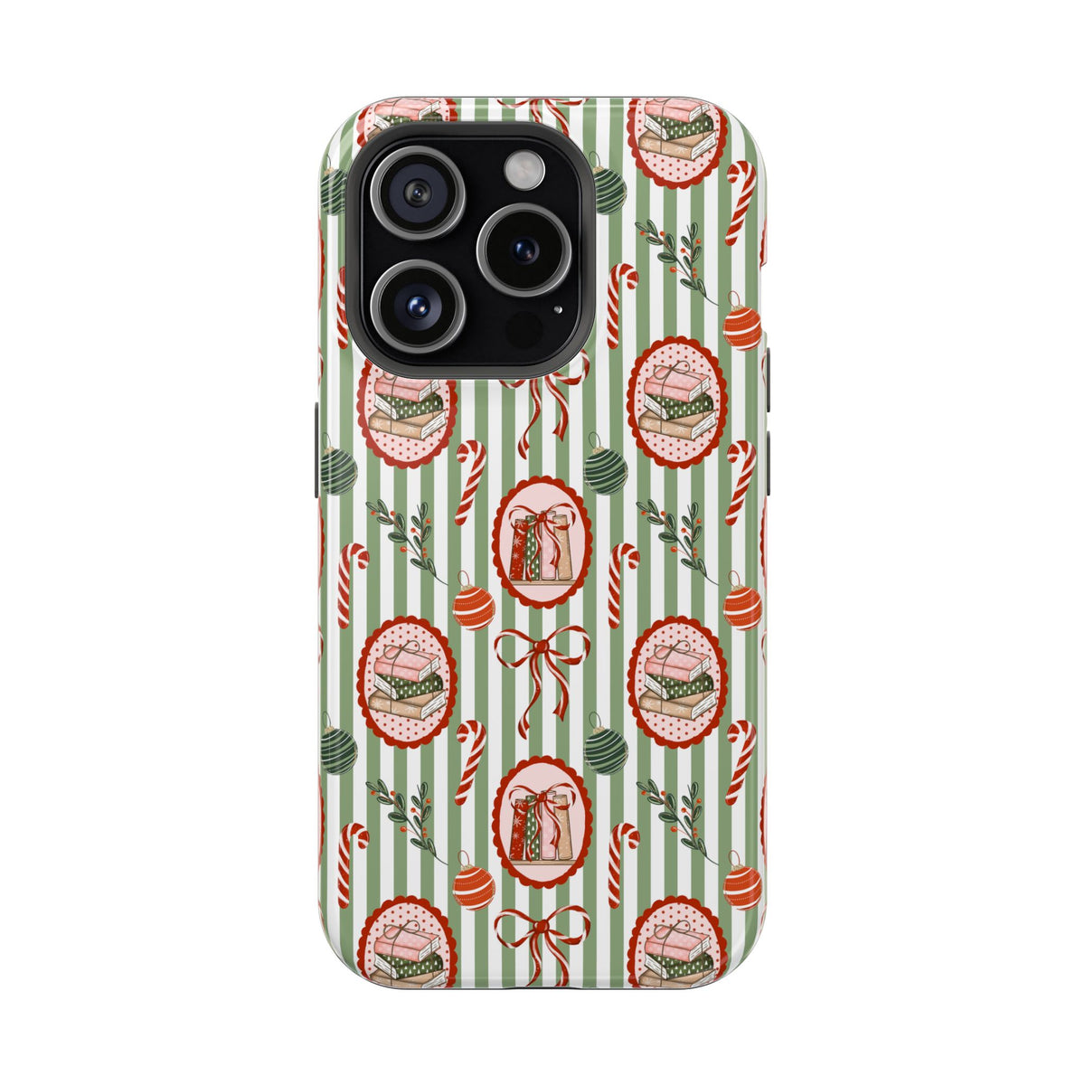 Books, Bows & Candy Canes Magnetic Impact-Resistant Phone Case