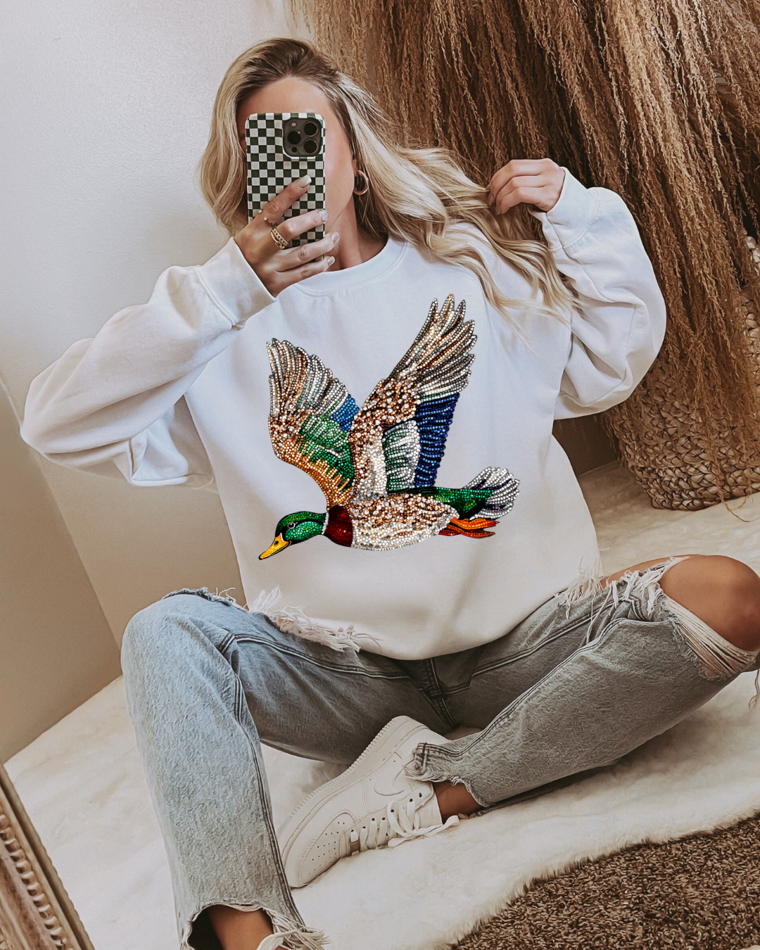 Faux Bedazzled Duck